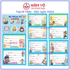 Nhãn 2 Ô (20 Nhãn/ Xấp; 10 Xấp/ Bó; 10 Bó/ Bịch)