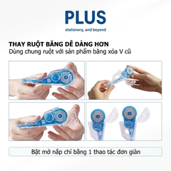 Plus - Xóa Kéo V Nhiều Màu (100-V039AS) (10 Cái/ Hộp)