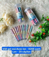 . LON 20 CÂY Bút Gel BẤM Xóa Được LON KING (Xanh, Tím) (20 Cây/Lon; 12 Lon/Hộp; 96 Lon/Thùng) 9986