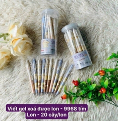 . LON 20 CÂY Bút Gel BẤM Xóa Được LON KING (Xanh, Tím) (20 Cây/Lon; 12 Lon/Hộp; 96 Lon/Thùng) 9986