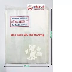 Bìa BAO SÁCH Kiếng Trong CÓ NAI DÀY Khổ Thường (10 Tờ/Cuộn; 100 Tờ/Xấp)