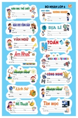 Bộ Nhãn Môn Học Lớp 10, 11, 12 (5 Tờ/ Xấp; 10 Xấp/ Bịch)