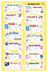 Bộ Nhãn Môn Học Lớp 10, 11, 12 (5 Tờ/ Xấp; 10 Xấp/ Bịch)