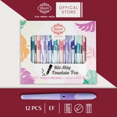 Queen - Bút Máy Ngòi Trơn FP174 (12 Cây/ Hộp; 5 Hộp/ Lốc)