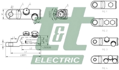 Đầu cốt lưỡng kim siết ốc TTE-LK 1 bulong (dùng cho cáp trung thế và hạ thế)