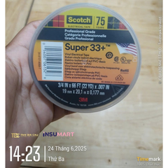 Băng Keo Điện 3M Scotch Super 33+, Màu Đen, 3/4 inchx66 ft (19mmx20.1m)