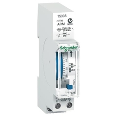 Hẹn Giờ 24H 1 Kênh 16A Pin Dự Trữ 100H Schneider 15336, 90x18x70mm, Trắng