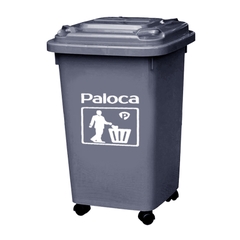 Thùng Rác Nhựa HDPE 60L Màu Ghi Đen HTN60-G2