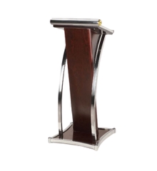 Bục Phát Biểu Chân Đế Bằng Gỗ Viền Inox Trắng HTGSX29