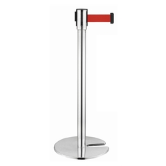 Côt Chắn Inox Trắng Đế Chữ U Dây Đỏ Dài 3M PTCI-U3R