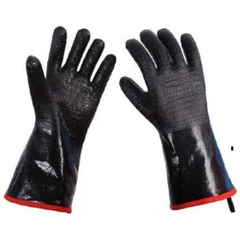 Găng Tay Chịu Nhiệt 250°C Chống Nước Chống Dầu, Màu Đen, Dài 31cm