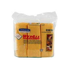 Khăn Lau Đa Năng Kimberly Clark WYPALL MICROFIBER 83610, Vàng, 35cm x35cm, 6 Tờ/Túi, 4 Túi/Thùng