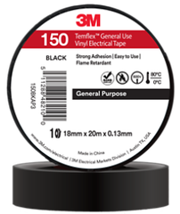 Băng Keo Điện PVC 3M Temflex 150, Màu Đen, 18Mm X 20M