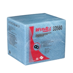 Giấy Lau Thấm Dầu Trong Công Nghiệp Kimberly Clark WYPALL OIL/GREASE QFBLUE WIPERS 33560, 26.6 x 30.3cm, 66 Tờ/Gói, 8 Gói/Thùng