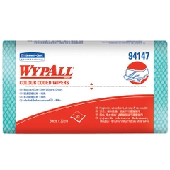 Khăn Lau Kimberly Clark WYPALL COLOR CODE 94147, Xanh Lá, 60cm x 30cm, 20 Tờ/Gói, 12 Gói/Thùng