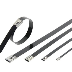 Dây Rút Inox Bọc Epoxy SS316 Bee AUTO, Mã BT6BEPC, Bản Rộng 4.6-7.9mm, Chiều Dài 100-1000mm, 100 Sợi/Bịch, 1500-5000 Sợi/Hộp, Màu Đen