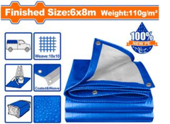 Tấm Bạt Nhựa PE, Màu Xanh Bạc, 6x8m WADFOW
