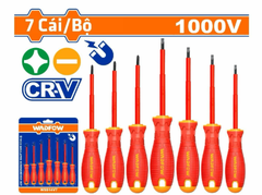 Bộ 7 Tua Vít Dẹp & Bake Cách Điện WADFOW WSS7407