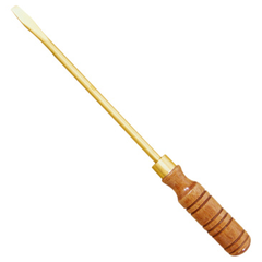 Slotted Screwdriver With Wooden Handle, WEDO, Non-Sparking, Al-Br, AL265 Series, 50x3mm-450x13mm