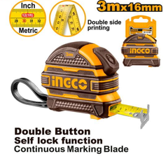 Thước Cuộn Thép Nền Vàng 3mx16mm Ingco