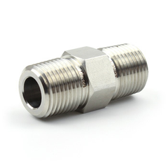 Hikelok, Fitting, Threaded Hex Nipple, CGA580 x 1/2" MNPT, 3000 PSI, SS316