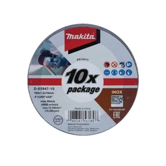 100x1.0x16mm Đá Cắt Inox Mỏng WA46R Makita D-65947-10, 10 Cái/Bộ