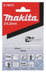 4.2x75mm Mũi Khoan Kim Loại HSS-GS 10 Cái Makita D-78075