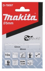 5x86mm Mũi Khoan Kim Loại HSS-GS 10 Cái Makita D-78097
