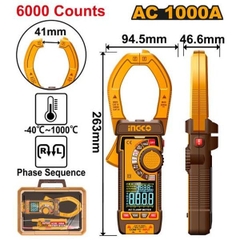 Đồng Hồ Kẹp Kỹ Thuật Số Ac 1000A-6000 Số Đếm Ingco
