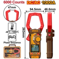 Đồng Hồ Kẹp Kỹ Thuật Số AC/DC 1000A-6000 Số Đếm Ingco