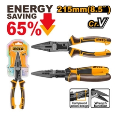 Kìm Mũi Dài Trợ Lực Cao Cấp 8.5 Inch/215mm Ingco