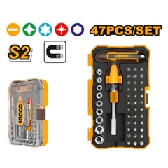 Bộ Tua Vít Tay Cầm Chữ T 47 Chi Tiết Ingco