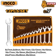 Bộ Cờ Lê 2 Đầu Miệng 12 Chi Tiết 6-32 Ingco