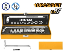 Bộ Đầu Tuýp Và Cần Lục Giác 1/2 Inch 10 Chi Tiết Ingco