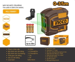 Máy Cân Mực Laser 2 Tia Xanh 0-35m INGCO
