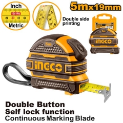 Thước Cuộn Thép Nền Vàng 5mx19mm Ingco