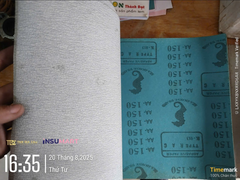 Giấy Nhám Tờ P150, Khổ A4, 28x23cm