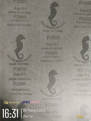 Giấy Nhám Tờ P2000, Khổ A4, 28x23cm