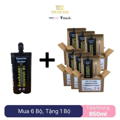 650ml THT Keo Khoan Cấy Bulon 02 Thành Phần T777 Pro Injection Anchors, Gồm Chai A Trắng + B Đen, 1 Bộ/Thùng