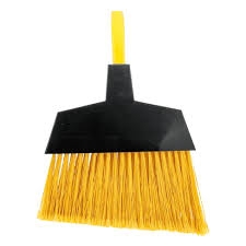 9" Chổi Góc, Lưng Chổi Nhựa Màu Đen, Lông PET Màu Vàng, Kèm Cán Kim Loại Dài 1m2, InsuX INXABHY01, 12 Bộ/Thùng (9" Angle Broom, Black Cap, Yellow PET, C/W 47" Metal Handle)