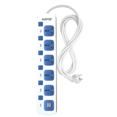 Ổ Cắm Đa Năng MPE AM5S-2USB, Chiều Dài Dây 3m, 1 Cái/Hộp, 24 Cái/Thùng
