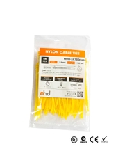 Dây Rút Nhựa Bee AUTO, Mã MHD Series, Bản Rộng 3-8mm, Chiều Dài 100-500mm, Màu Vàng, 100 Sợi/Bịch