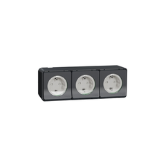 Ổ Cắm Ba 16A 2P+E Mureva Schneider MUR36038, 80x80mm, Màu Xám Đậm, 10 Cái / Hộp, 60 Cái / Thùng