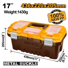 Thùng Đựng Đồ Nghề Khóa Kim Loại 17 Inch Ingco