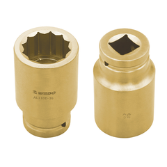 Impact Socket, 2-1/2" Deep, WEDO, Non-Sparking, Al-Br, AL110F Series, 70-145mm