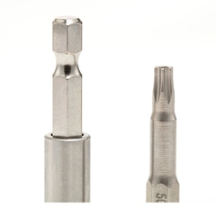 T20 x 50mm Bộ 5 Đầu Lục Giác Sao Có Lỗ Tròn Thép S2 Mạ Niken SATA 59344