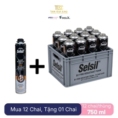 Selfoam B1 Fire Resistant Foam - Bọt Nở Chống Cháy B1 Gốc Pu Dùng Súng Hoặc Vòi Sẵn, 750ml, Cam, 12 Chai/Thùng