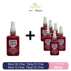 Selock 3222 - Keo Khóa Ốc Screwlock 3222, 50ml, Đỏ, 12 Chai/Hộp