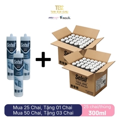 Selsil Tseal 8000 Super Sealant - Chất Trám Đa Dụng T8000 Gốc Acrylic Và Silicone, 300ml, Nâu, 25 Chai/Thùng