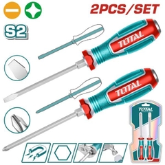 Bộ 2 Tua Vít Đóng Đầu Dẹp Và Bake Sl6.5x125 Và Ph2x125mm Total